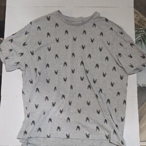 Steel & Concrete Mens XL Grey Tshirt Dogs With Flag And Glasses